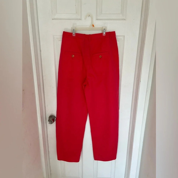 Drycorn Women's Pink Linen Blend High Waist Barrel Balloon Leg Pants Sz 33/34 XL - Picture 4 of 10